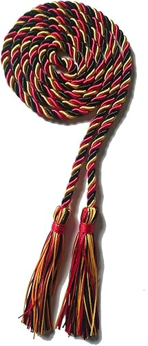 CordĂłn de honor de graduaciĂłn trenzado de tres colores para dĂas de graduaciĂłn (negro, rojo y dorado) CordĂłn de honor de graduaciĂłn trenzado de tres colores para dĂas de graduaciĂłn (negro, rojo y dorado)