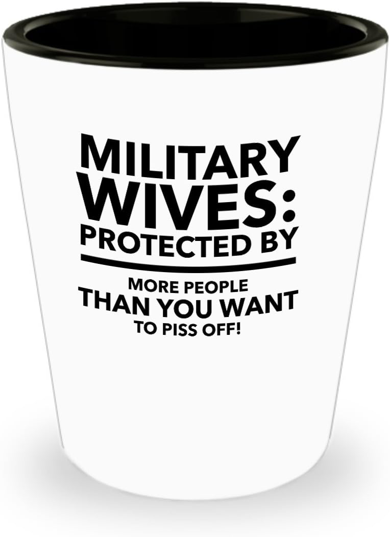 Marine Corps Spouse - Funny Quote Shot Glasses - USMC Wife Gift From Marines