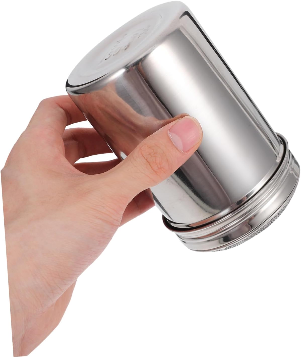 Stainless Steel Chocolate Powder Shaker 200ml with Lid and Fine Mesh