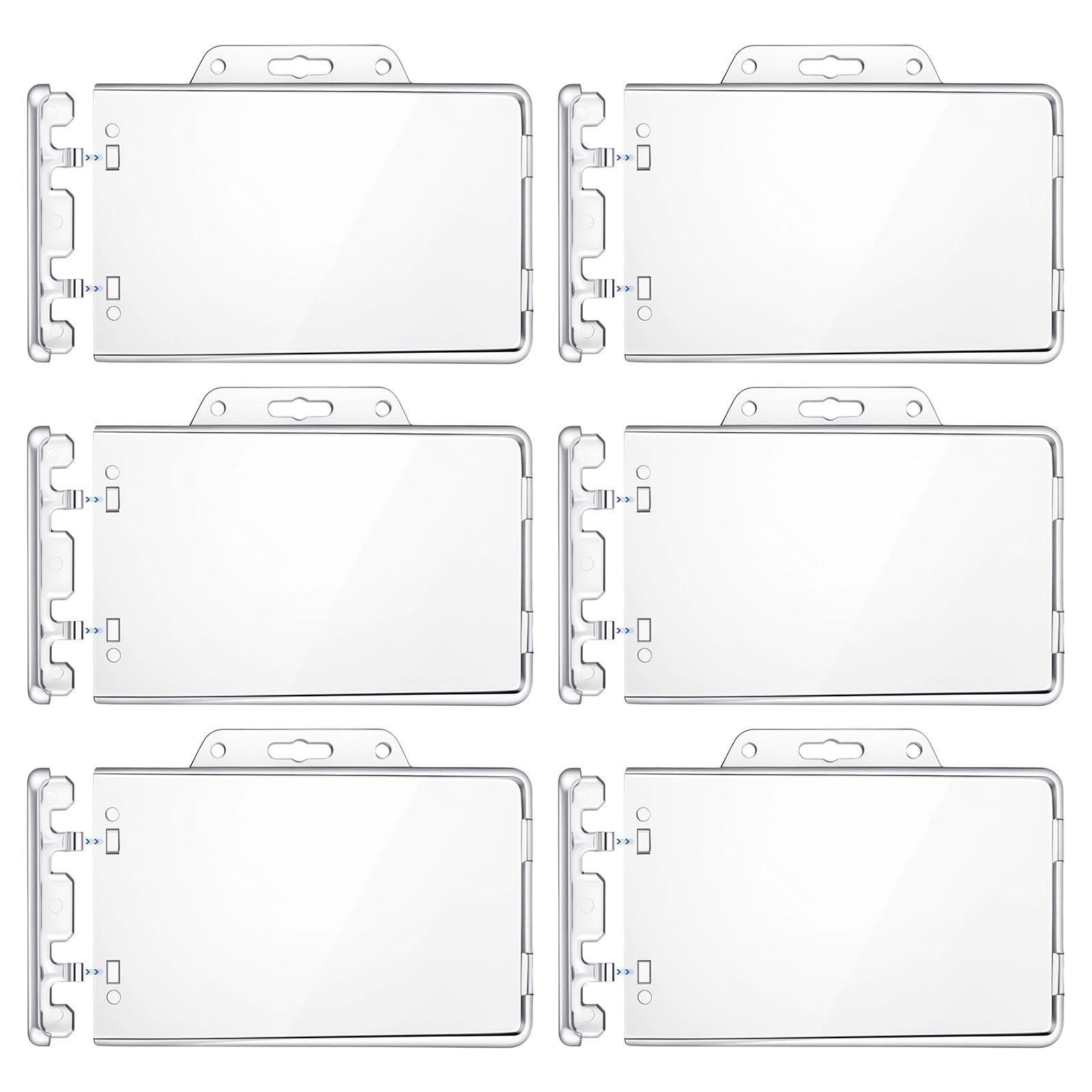 Ymapinc 6Pcs ID Badge Holder Lanyard Card Holder Clear Business Double Side
