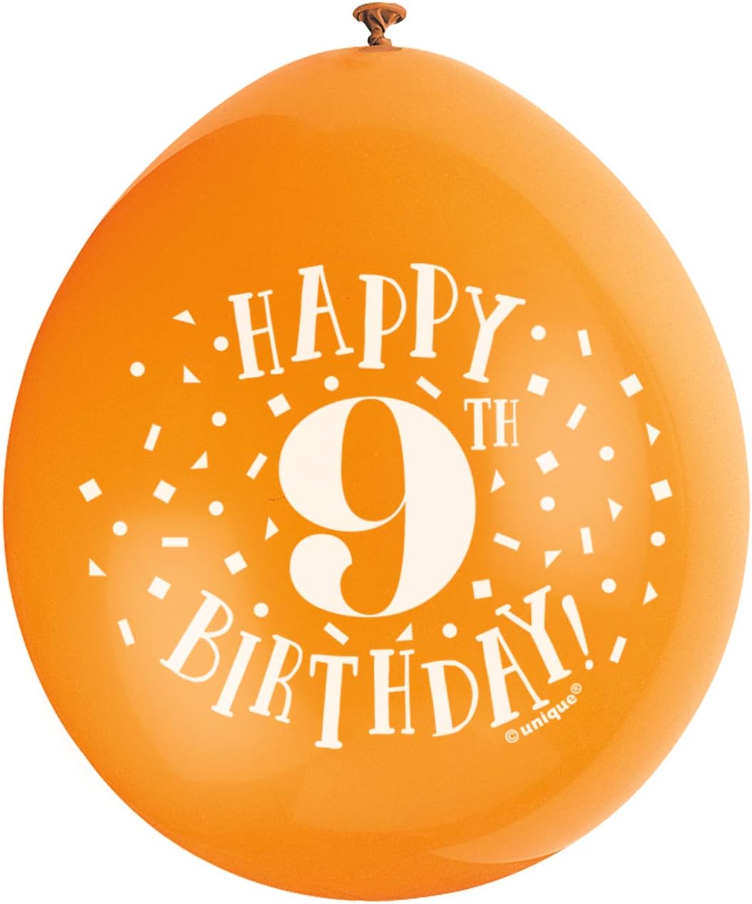 Happy 9th Birthday Assorted Colors Latex Balloons (22cm) Pack of 10 - Festive & Fun Party Decorations, Orange - Image 5