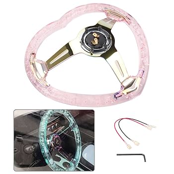 Amazon | MUTEKI ステアリング ハンドル ピンク 直径350mm 軽量