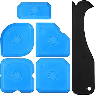 6 Pieces Caulk Tool Kit Sealant Silicone Finishing Tools Silicone Smoothing Tool Grout Finishing Tool for Bathroom Kitchen Room Floor Sealant Grout Finishing Sealing, Blue