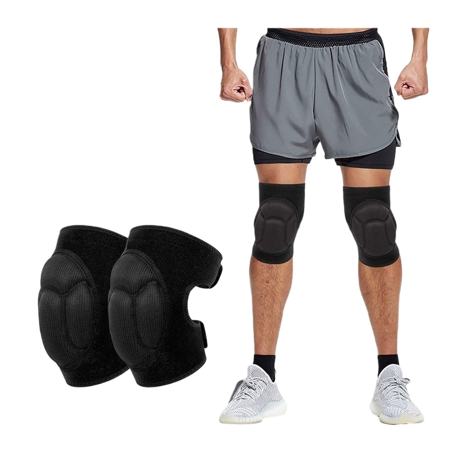 Genouillères de Sport antidérapantes, 1 Paire, pour Adultes, Volley-Ball, Football. Manchon de Maintien.