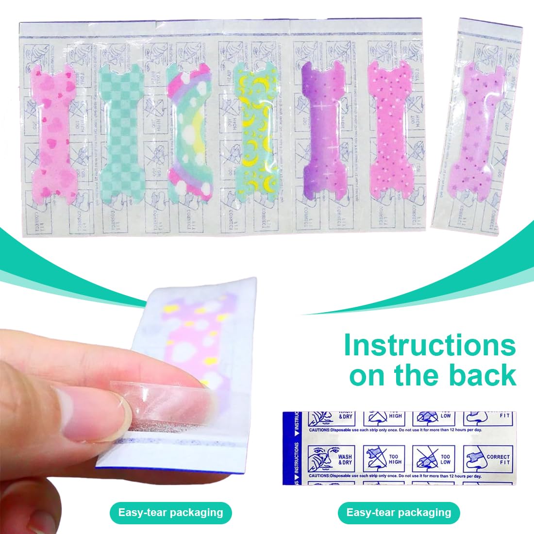 20 Piezas Nasal Strips para niños, 55 * 17