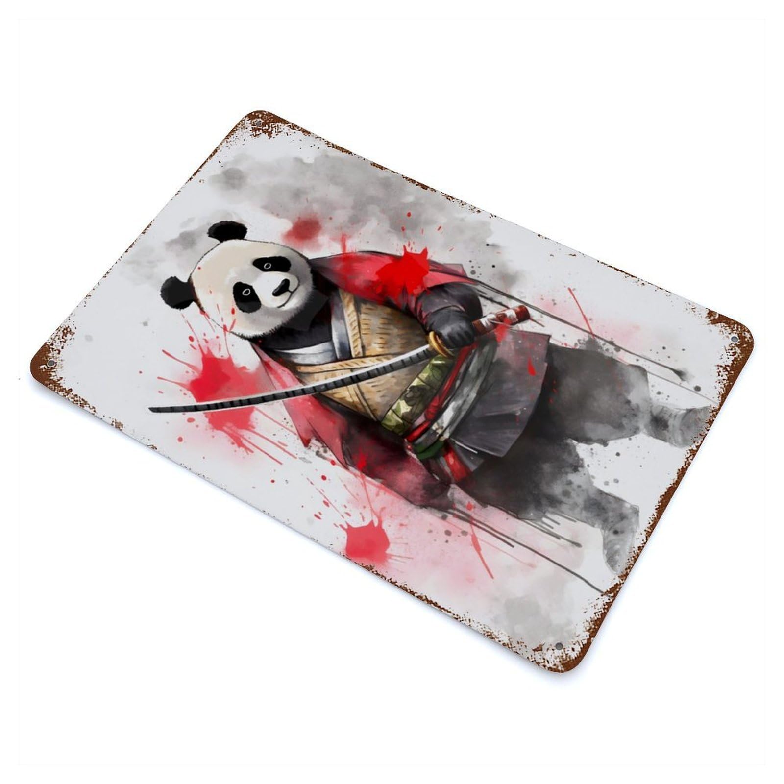 Panda Rusty Metal Tin Sign 11.8"x7.9", Ideal for Pub, Kitchen And Man Cave Decor