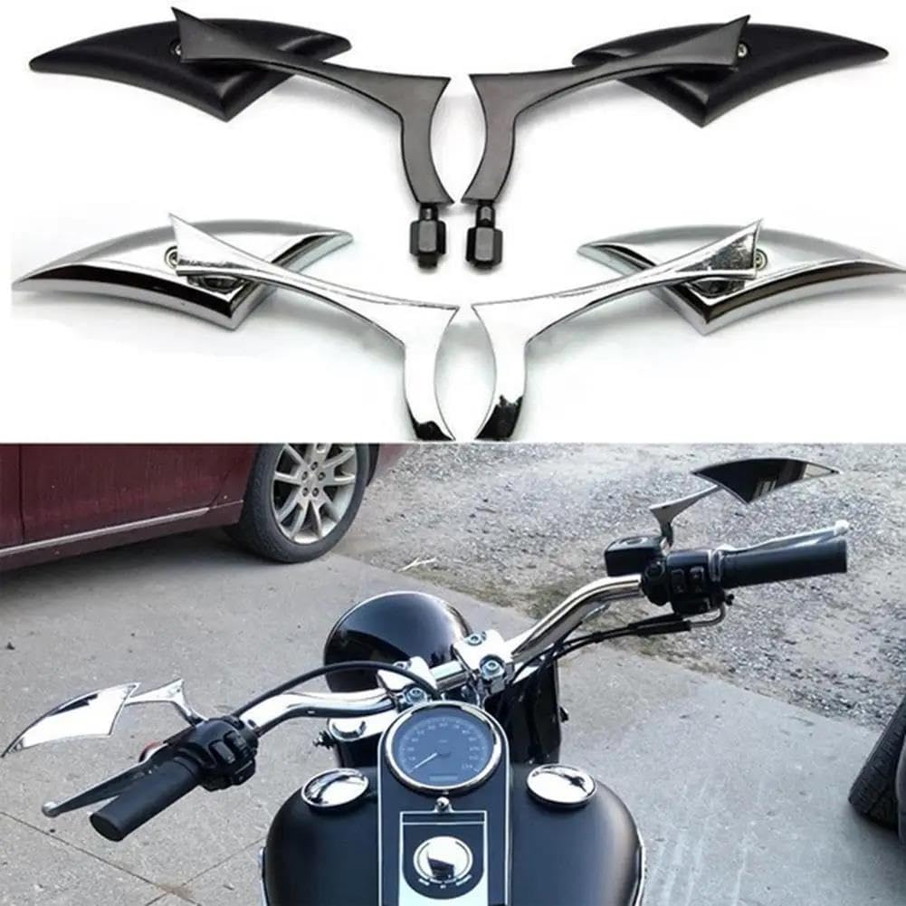 Espejos Retrovisores Universales para Motocicletas con Rosca De 8/10mm para Extremos De Barra para Motocicletas Y Bicicletas De Calle(Plata)