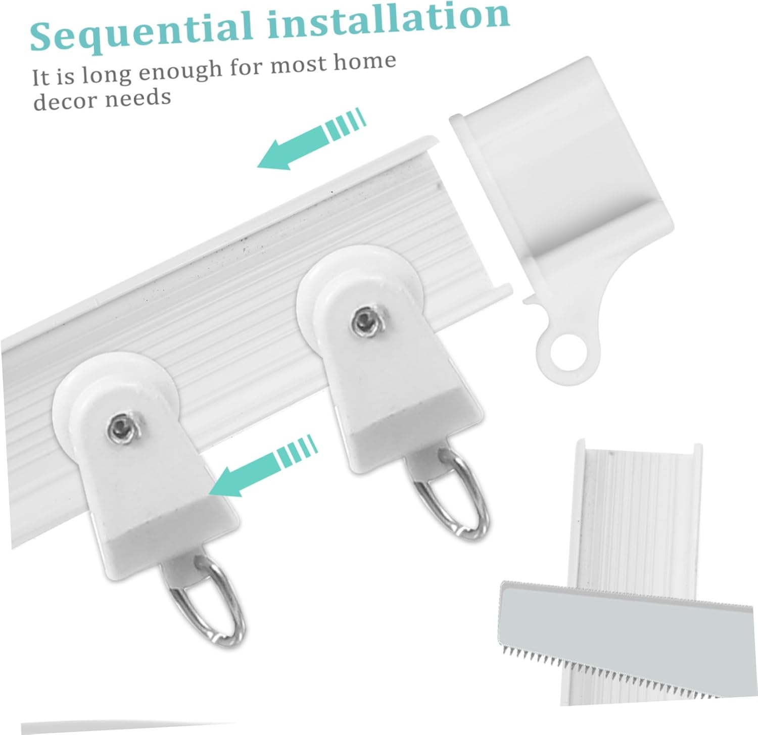 1set Flexible Curtain Track System Bendable Rail for Room Dividers Easy Installation Clips for Homes and Offices