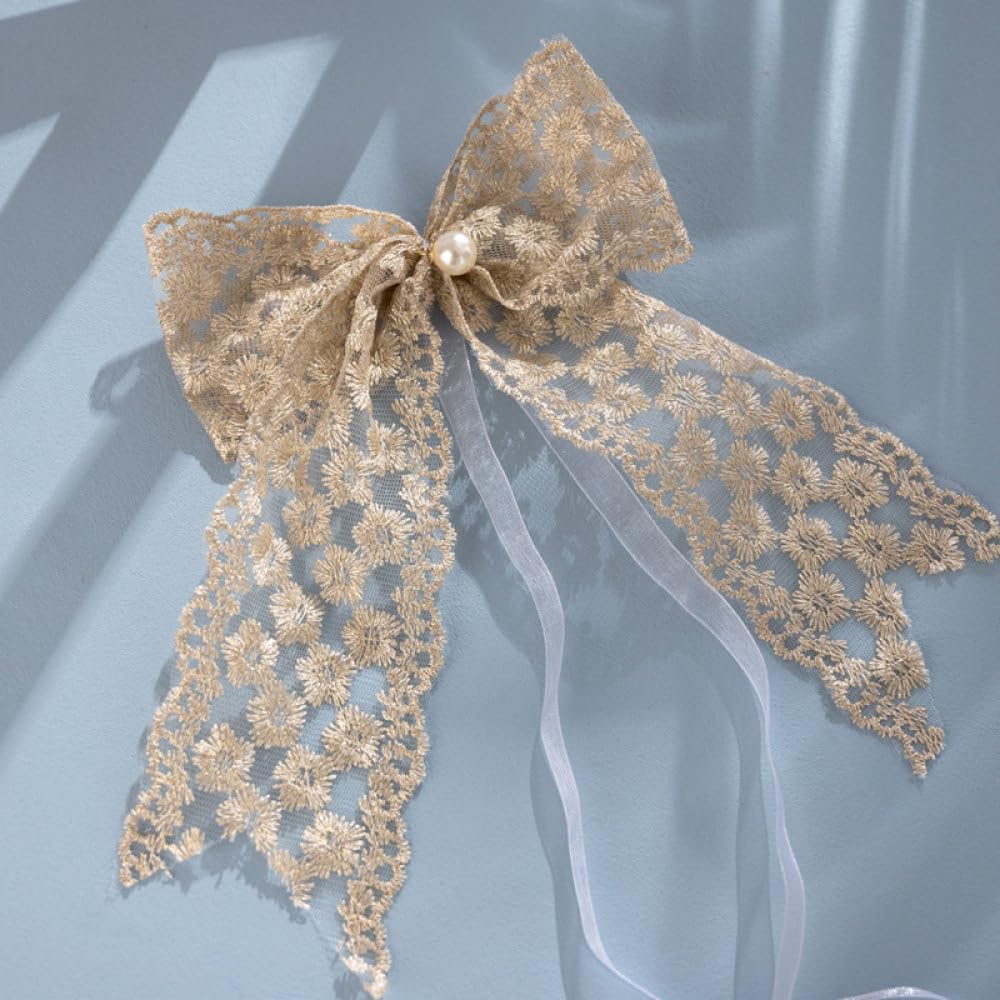 Alzapaños de cortina con lazo de encaje OUdini, pack de 6 sujetacortinas de flores para bodas