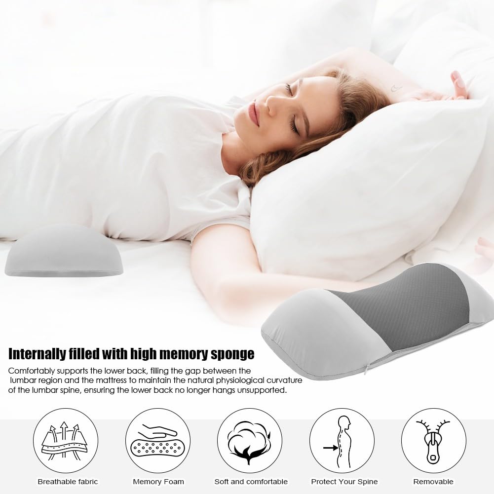 Cuscino lombare in memory foam per letto, cuscino ergonomico per la schiena e supporto lombare, comodo cuscino di supporto per la schiena per alleviare la pressione, cuscino per la schiena per letto