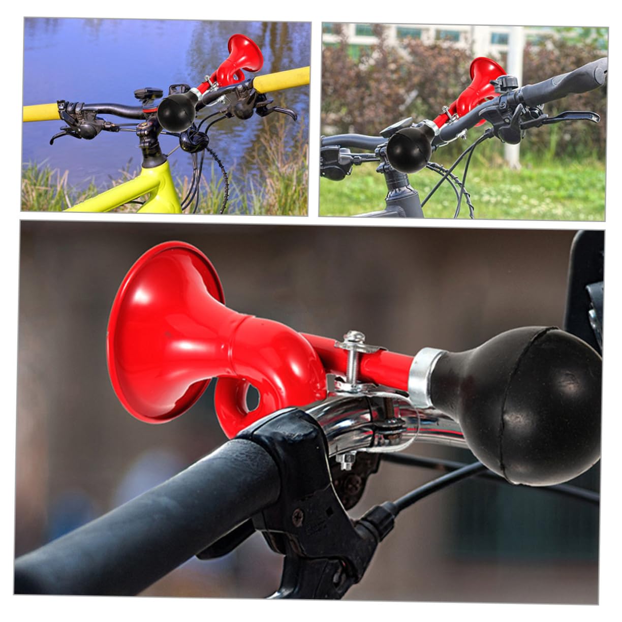Abaodam Corno in Bicicletta retrò Clacson da Bicicletta Corno di Bici Manubrio Maniglia Pulsante del Corno con Tromba Annata Campana Fornitura Bici Lega di Alluminio
