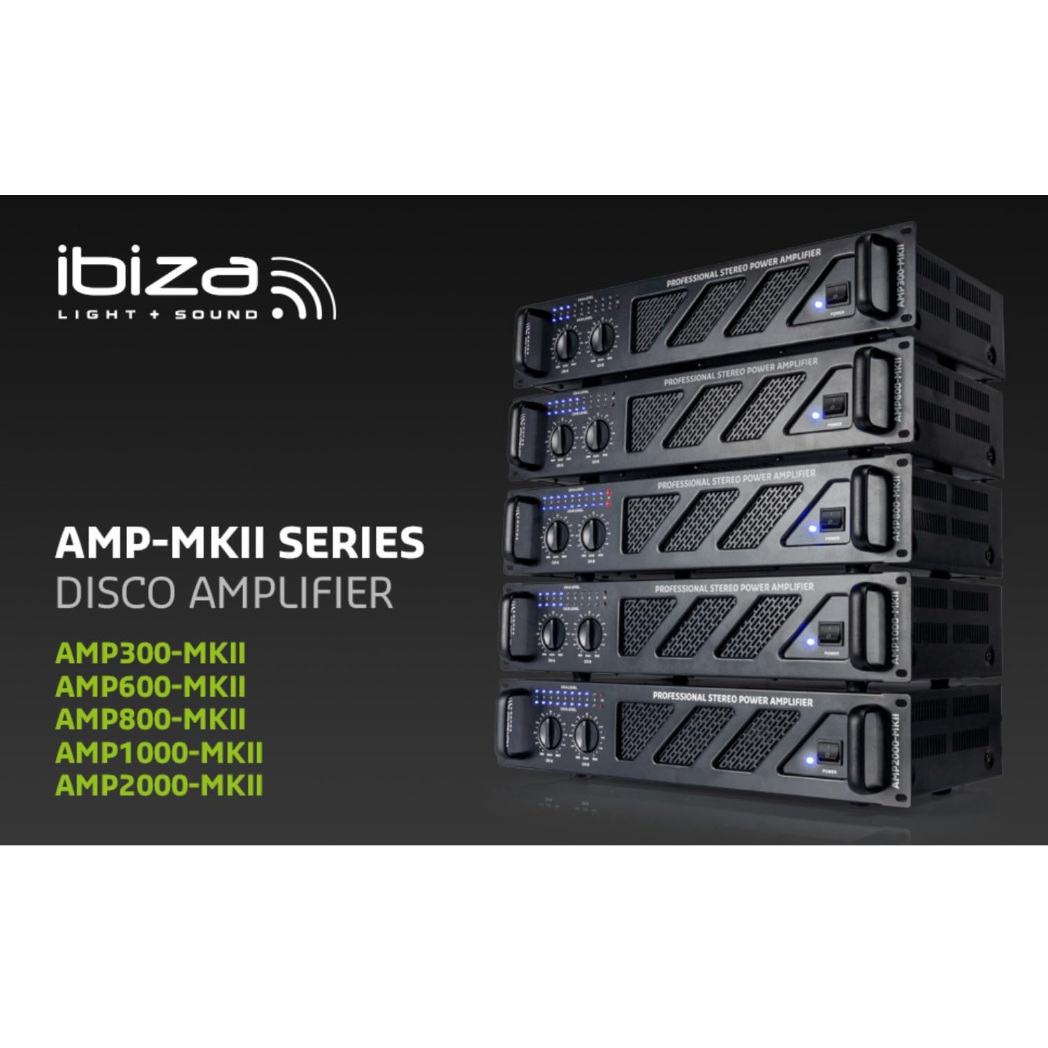 Ibiza - Pacchetto Amplificatore Sono 2 x 240W AMP300MKII - Cavo HP Altoparlante 3m - Cavo RCA/RCA - Cavo PC/RCA DJ