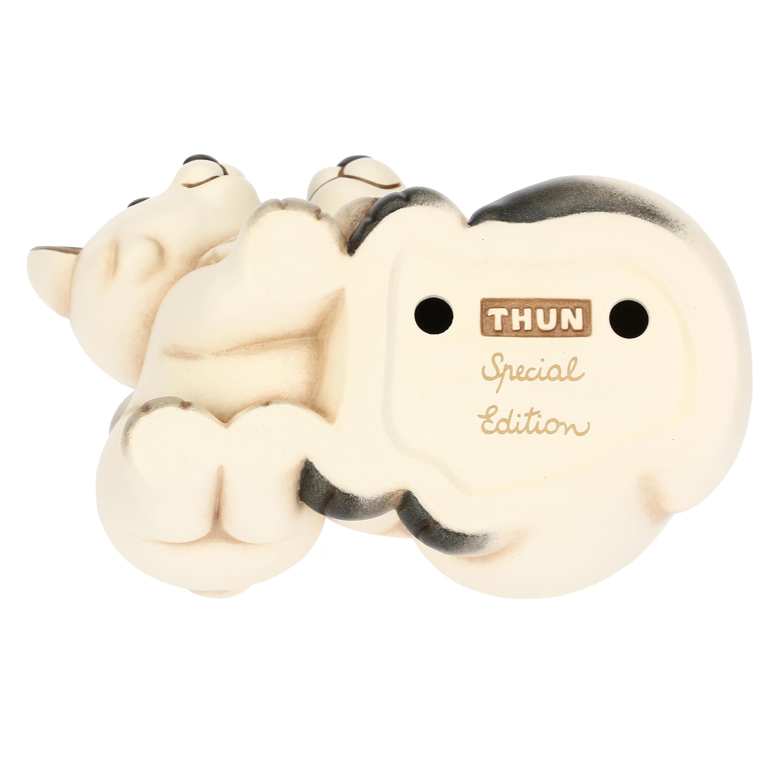 THUN, Zorro Blanco Perla con su Madre de cerámica, versión Grande, colección de Invierno Encantado, Figuras coleccionables, Idea de Regalo para Navidad, 12,9 x 9,9 x 11,6 cm