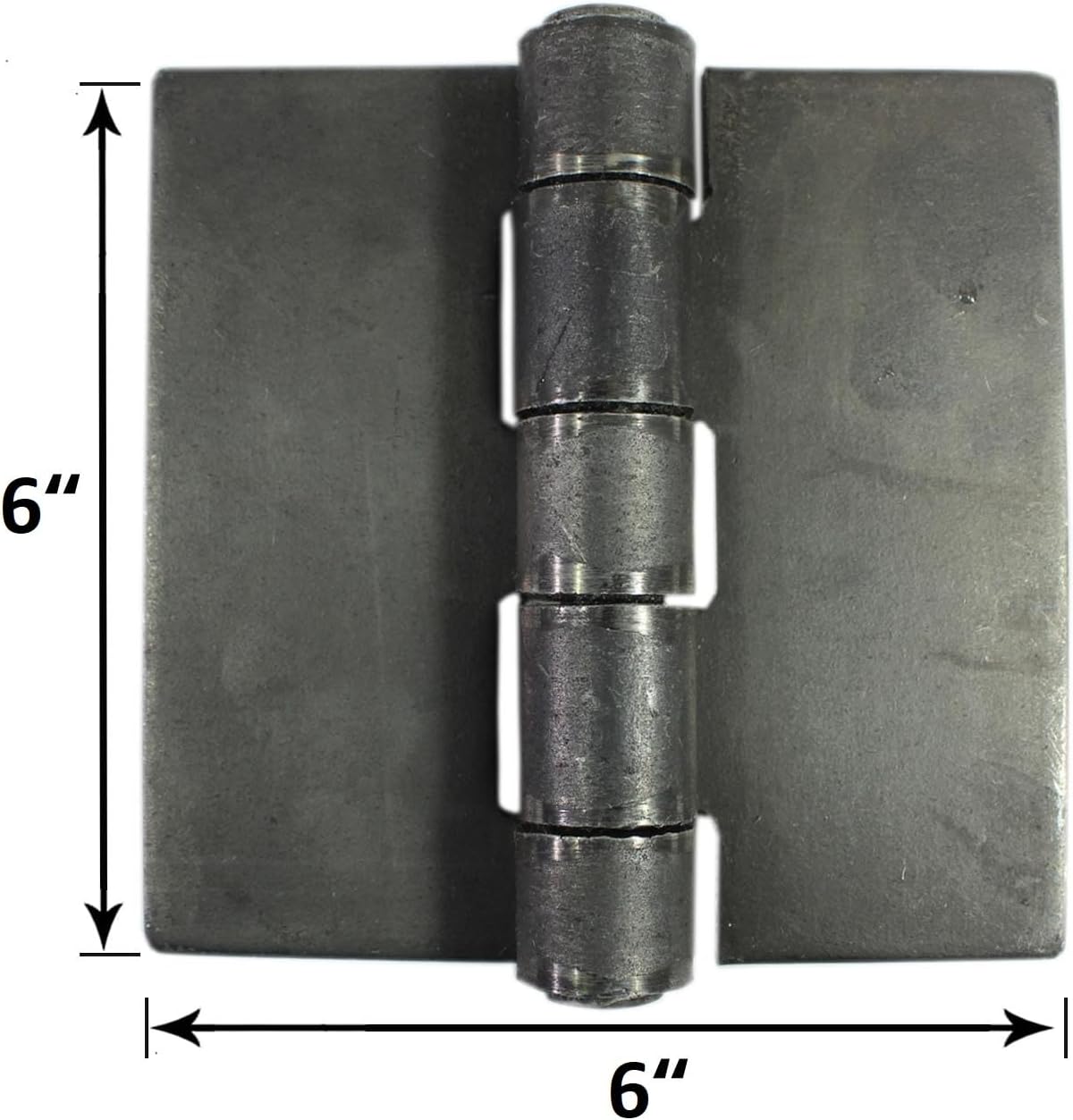 Heavy Duty Weldable Hinges | Steel Butt Hinge Design for Heavy Gates & Doors | Long Lasting - 6" x 6" Size - 1/4" Plate Thickness (2.8 lbs,5 Pairs)