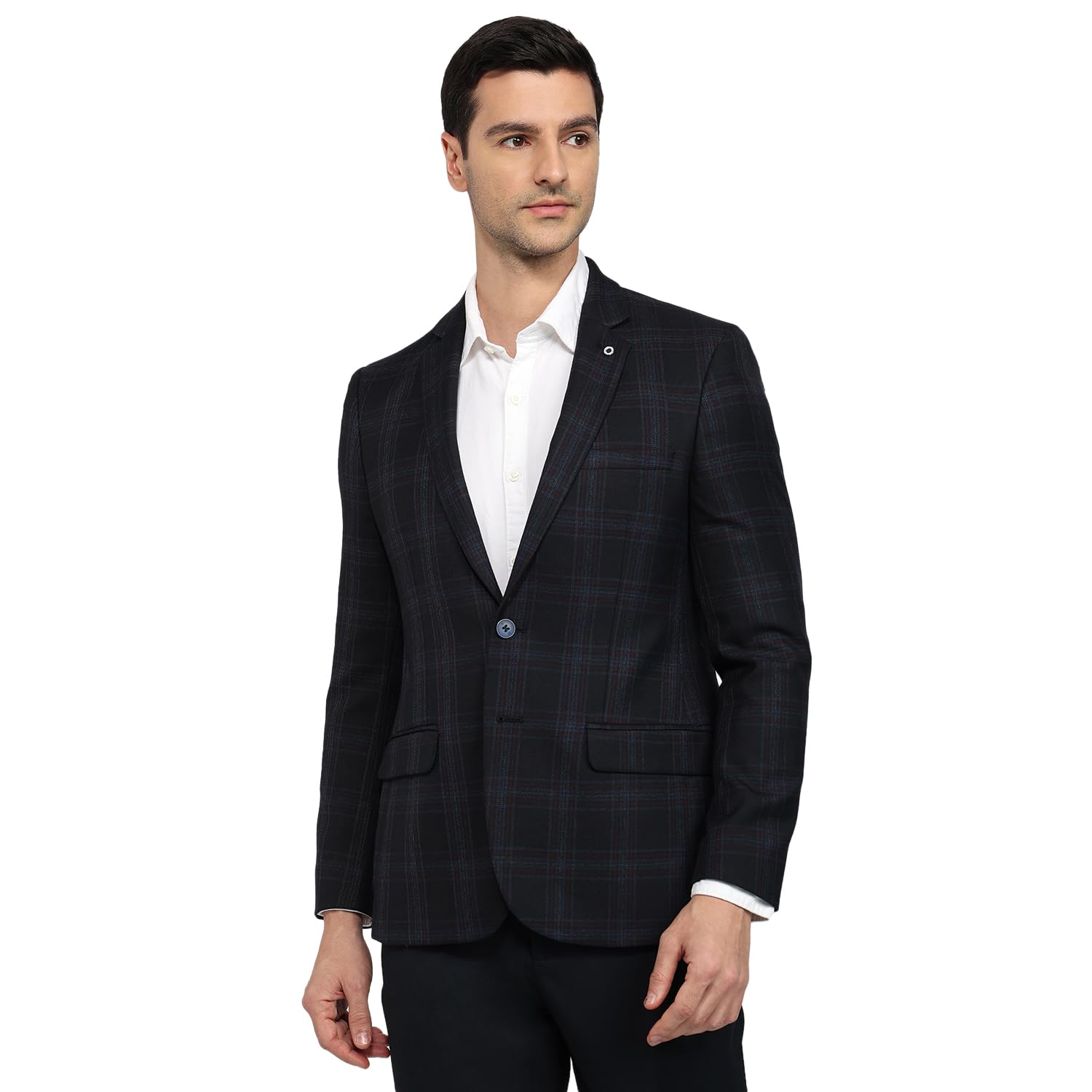 raymond Men Contemporary Fit Checks Pattern Poly Wool Blend Notch Lapel Full Sleeve Formal Blazer-picture-21
