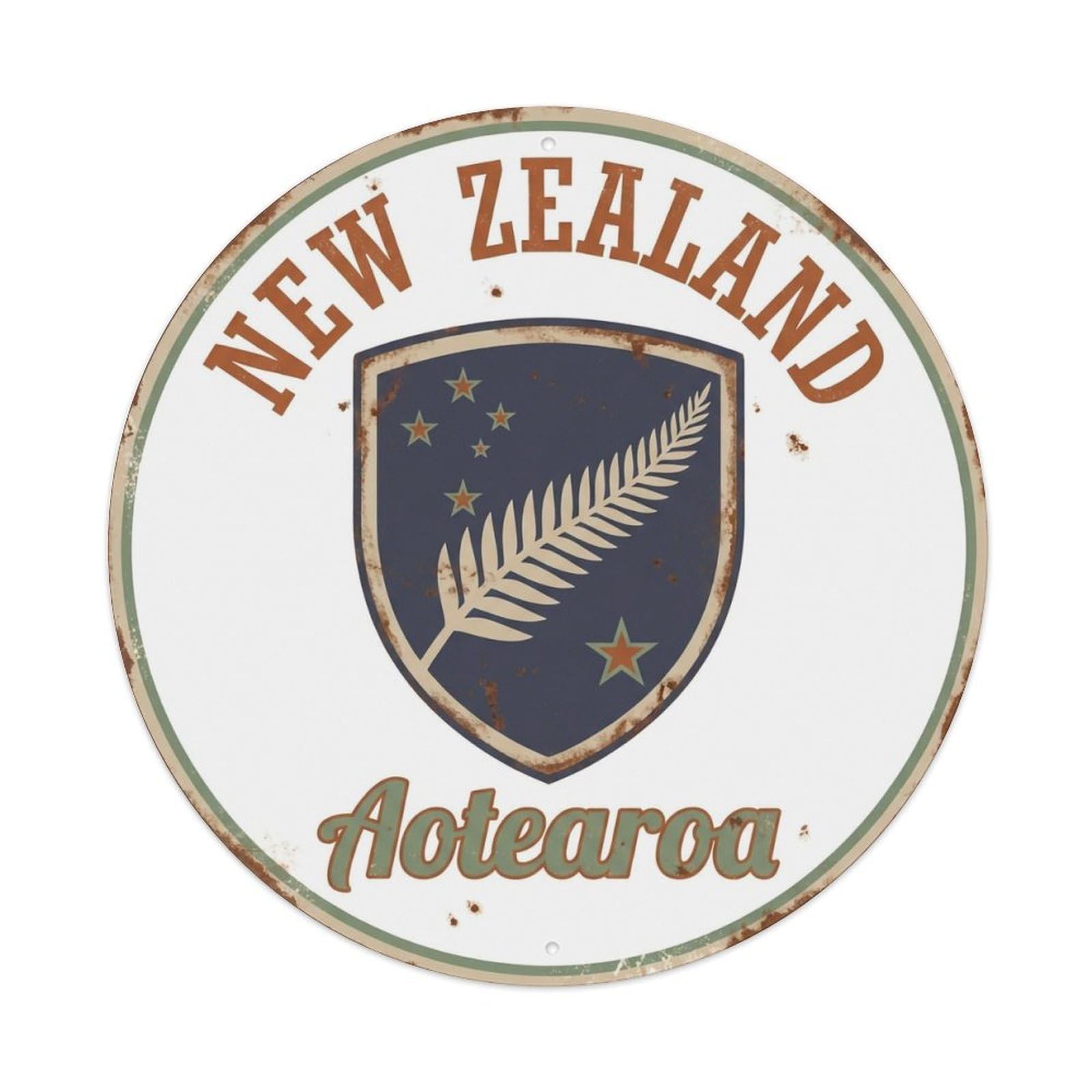 Vintage Travel New Zealand Sea Vintage Metal Tin Sign Plaque Wall Decor for Cafe, Club Bar, Office, Garden Metal Poster 8x8Inch