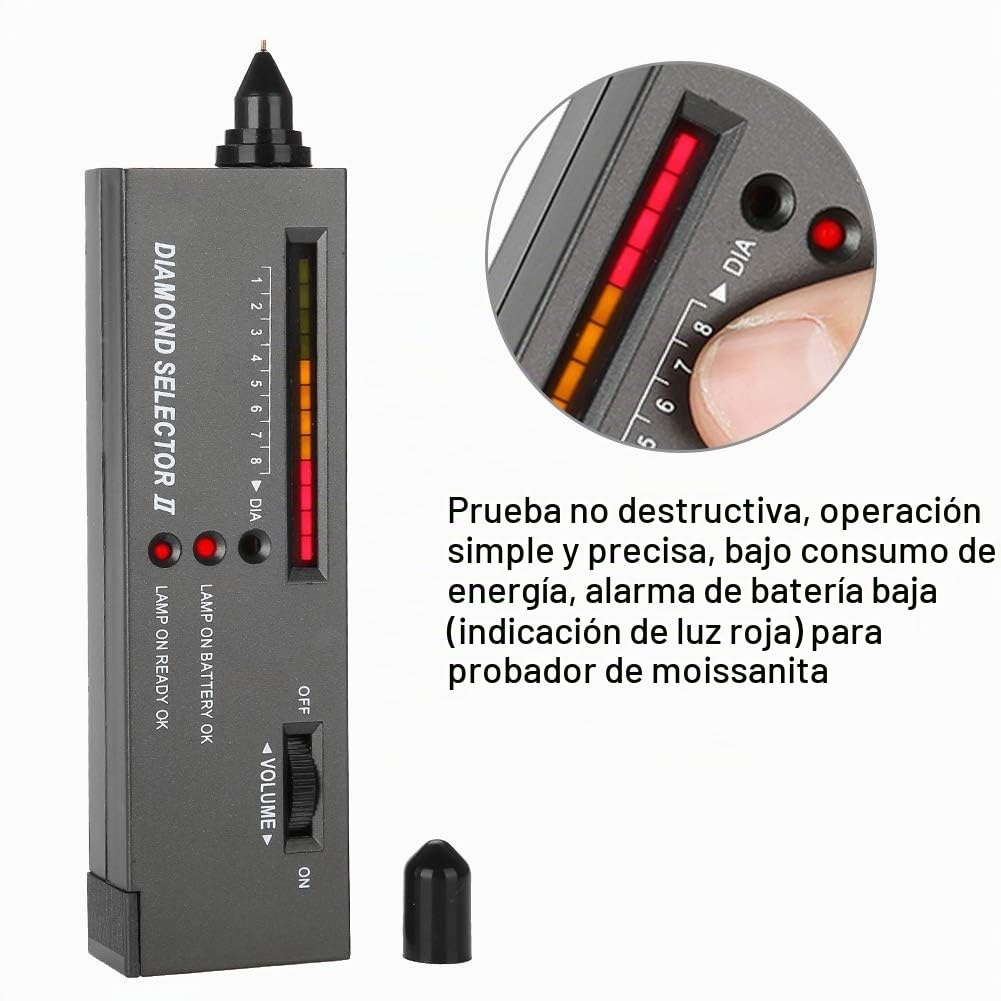 Kit de Prueba de Oro, Máquina de Prueba de Oro Liviana Herramientas de Prueba Probador de Diamante de Volumen Pequeño con una Bolsa de PU para Joyería Prueba de Moissanita de Diamante