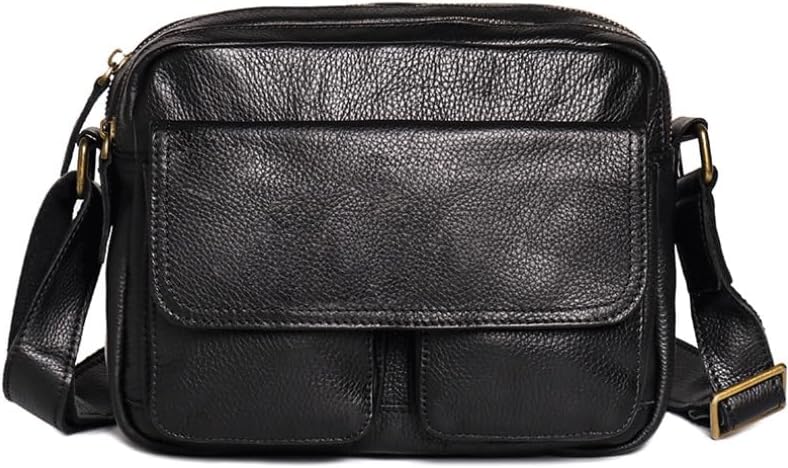 Men's Genuine Leather Crossbody Bag Versatile Small Square