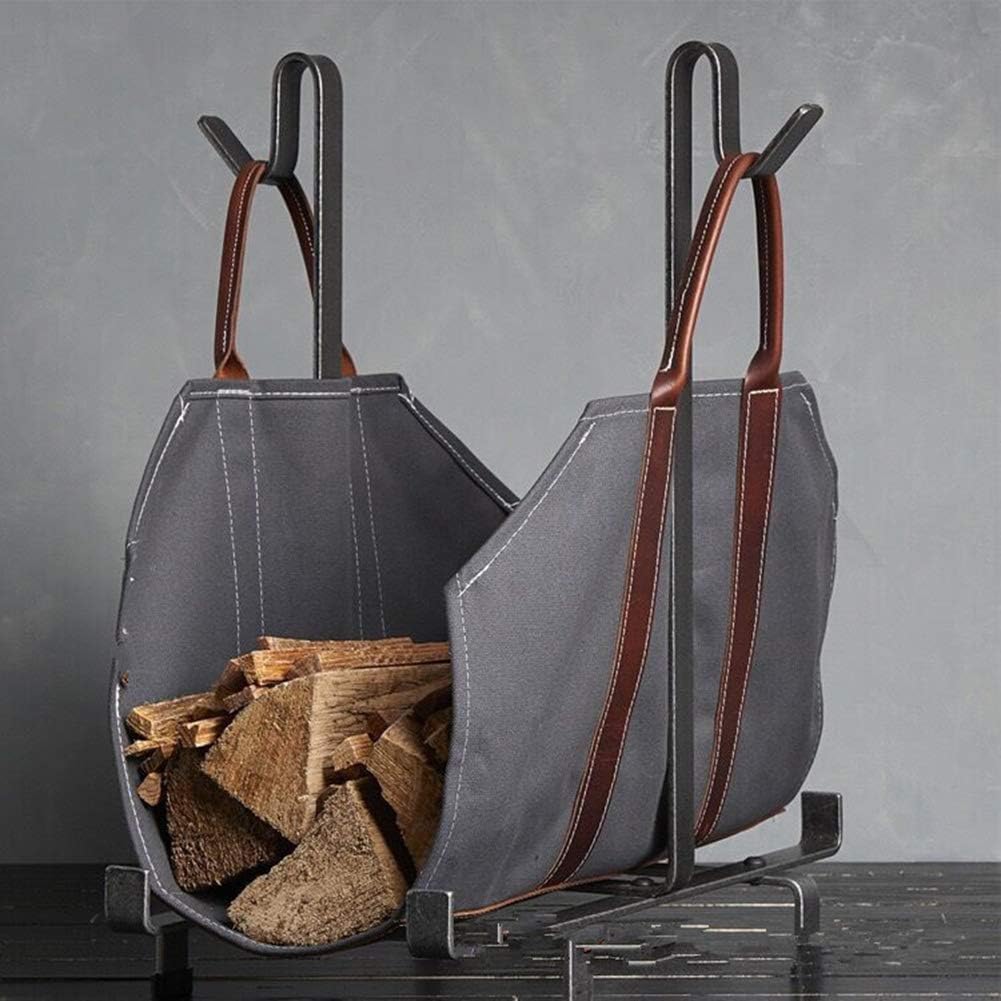 Firewood Carrier Log Tote, Canvas Comfortable Padded Handles Camping Outdoor Holder Carry Bag Fireplace Wood Stove Accessories Storage Bag, 3618in,S2