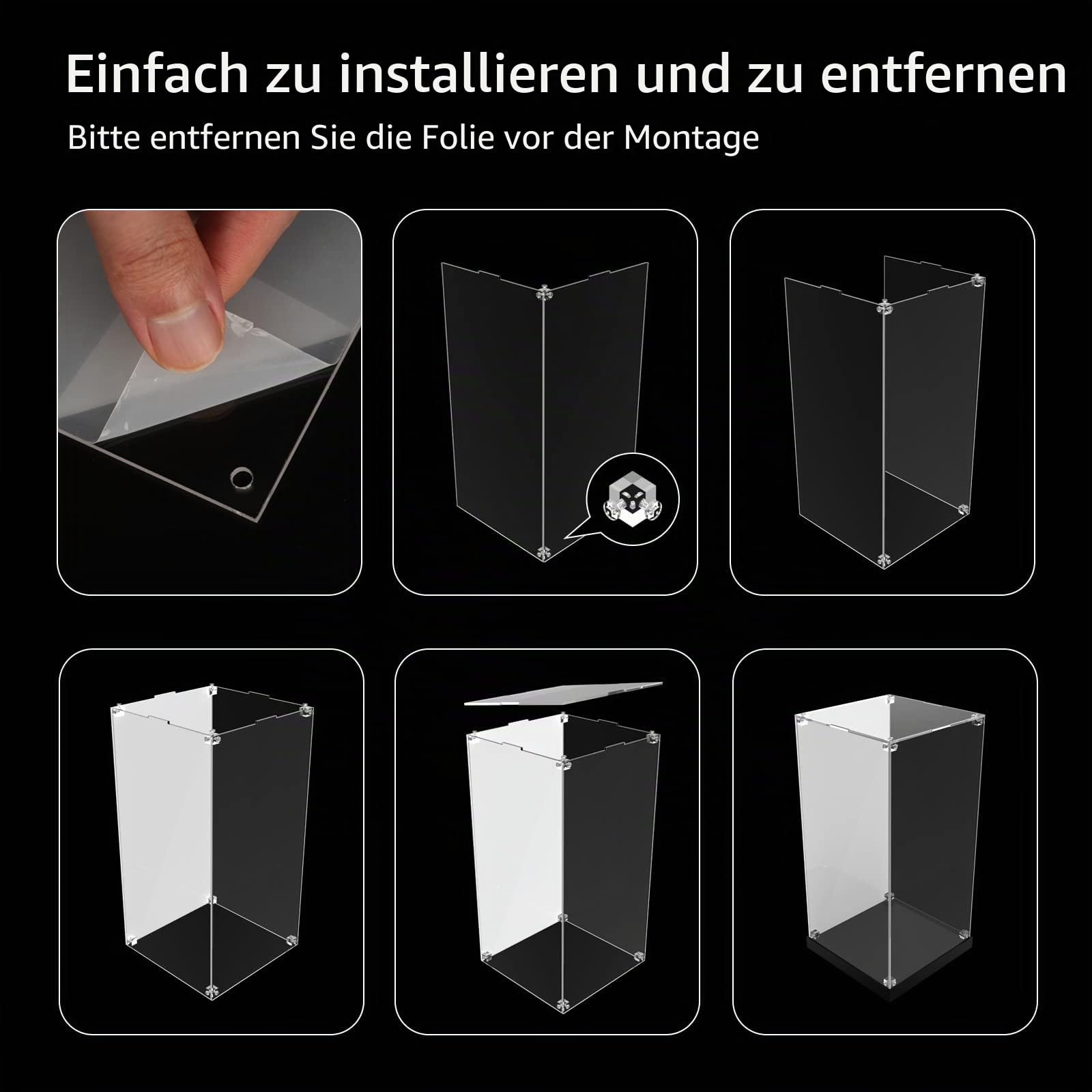 cooldac Acryl Vitrine Box kompatibel mit Lego Darth Vader Helm 75304 Modellset Staubdicht Transparent Klar Display Box Vitrine (Das Modell Nicht enthalten)
