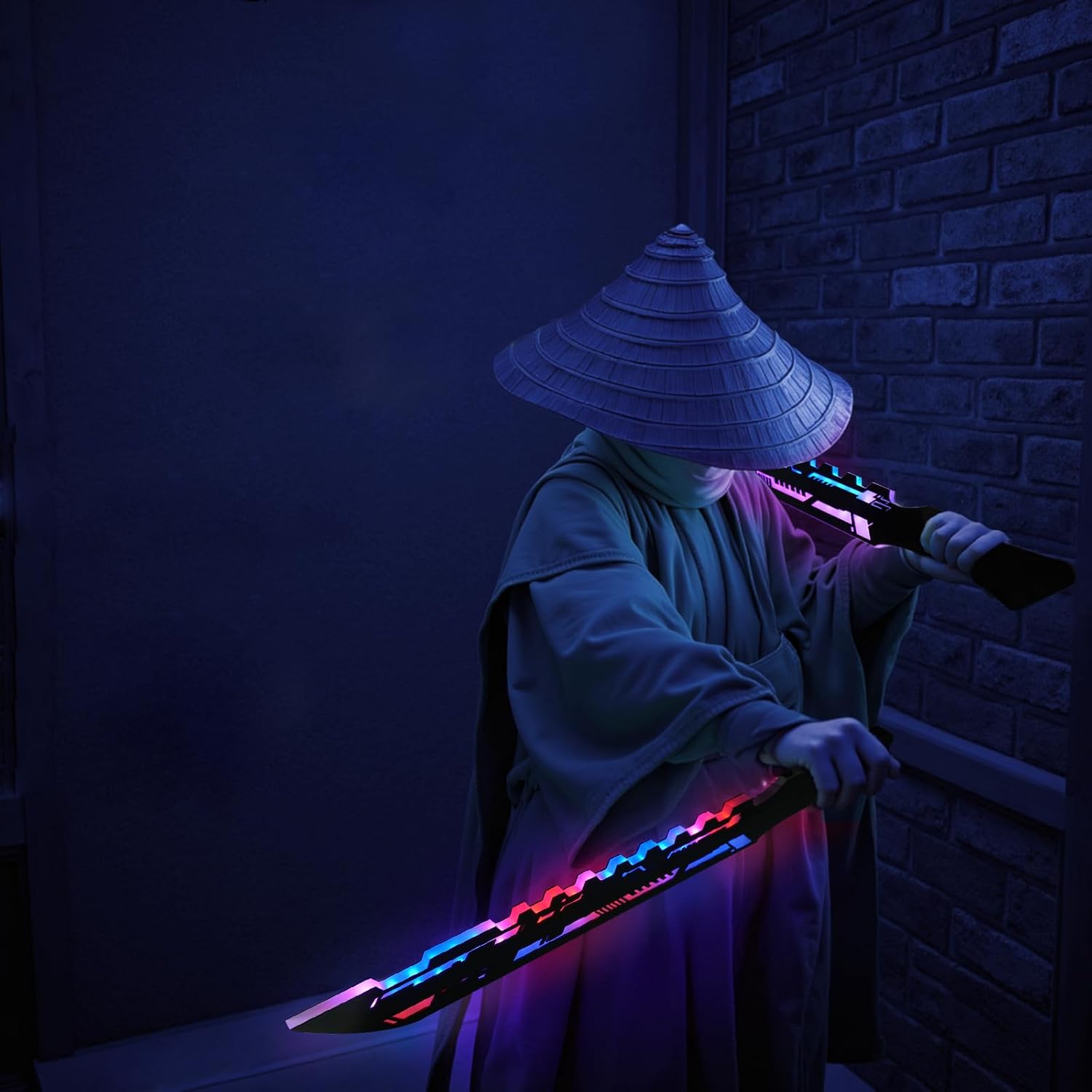 foymi Punk Sword LED, 22 Inch Futuristic LED Cosplay Sword with Multiple Light Modes for Halloween Cosplay Costume Props