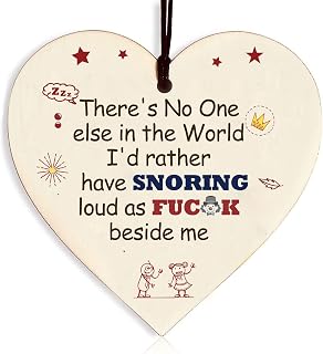 Novelty Valentines Gifts for Husband, Boyfriend, Funny Valentines Gifts for Him, Engagement, Birthday Anniversary Wedding Valentines Day Wooden Hanging Heart Plaque Decoration