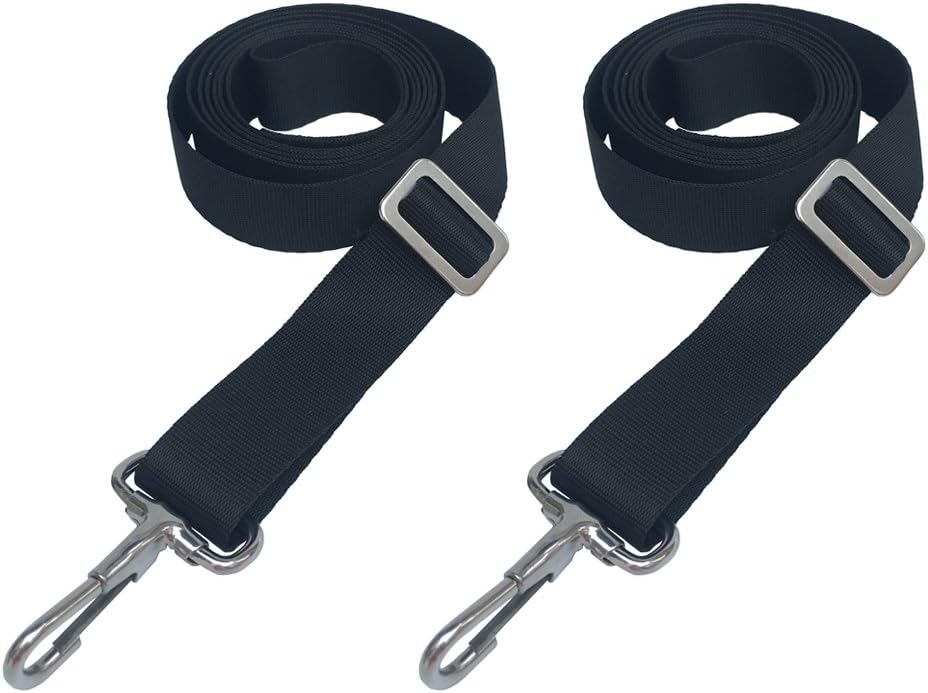 2 PCS Adjustable Bimini Boat Top Straps with Loops and Single Snap Hook - 28"~60" Stainless Steel Boat Awning Hardware
