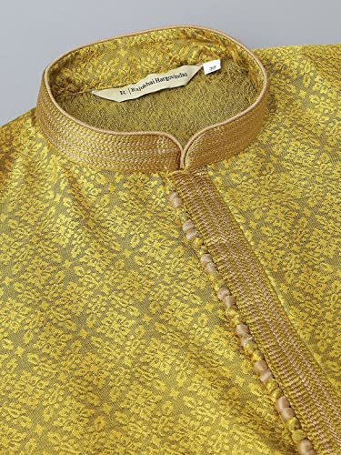 Image of Rajubhai Hargovindas Men's Jacquard Work Kurta Set