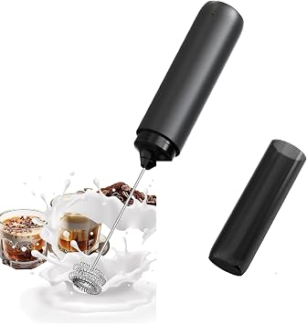 Rechargeable Milk Frother Wand, Handheld Electric Coffee Frother with Cover, Portable Drink Mixer Whisk for Matcha, Lattes, Cappuccino and Hot Chocolate