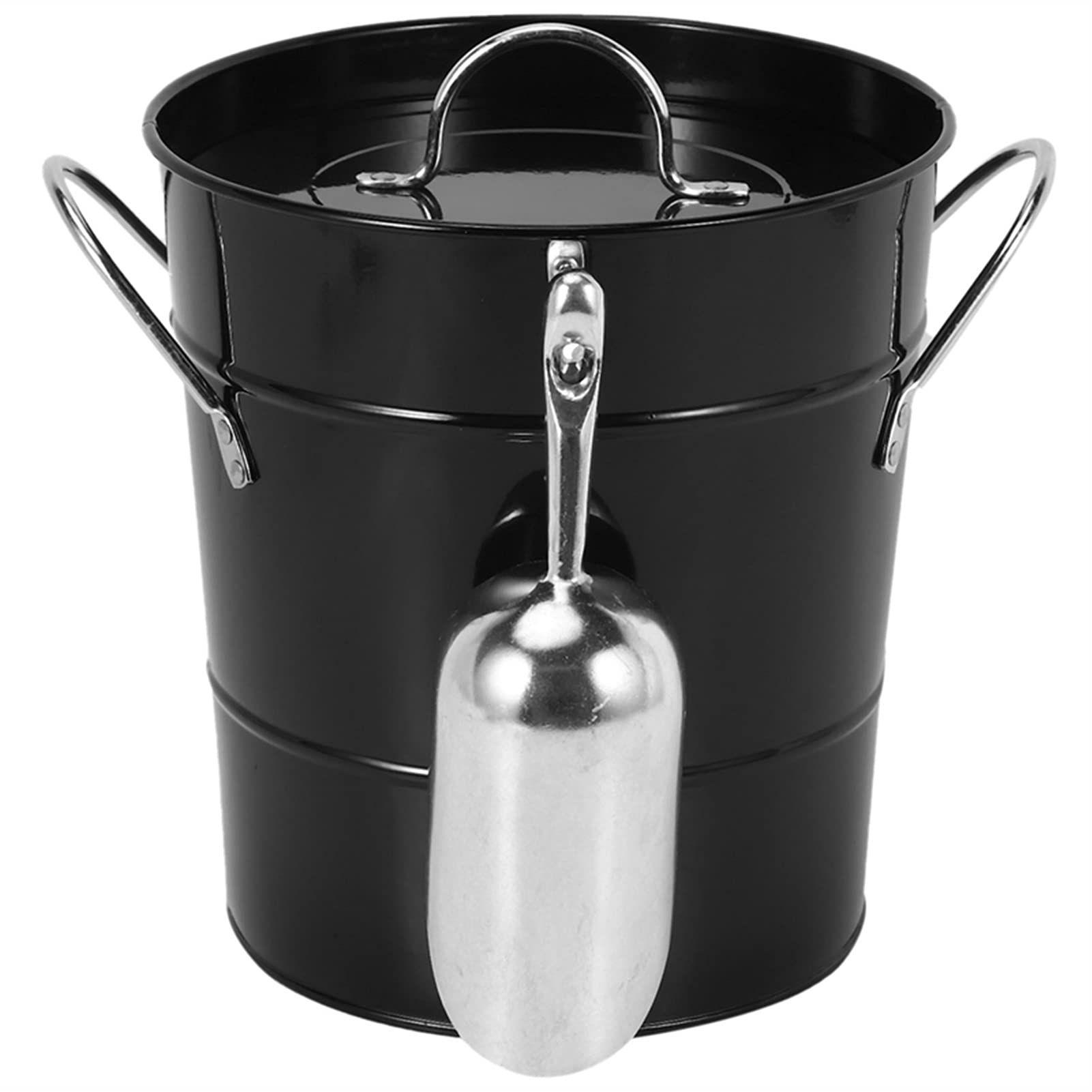 TOMYEUS Cubiteras Cubo de Hielo Engrosado Negro Simple con Tapa con Pala de Hielo cubeta de Hielo Cubo de Hielo portátil Barra de Hielo Cubierta de Cerveza Contenedor de Hielo Cubo Cerveza