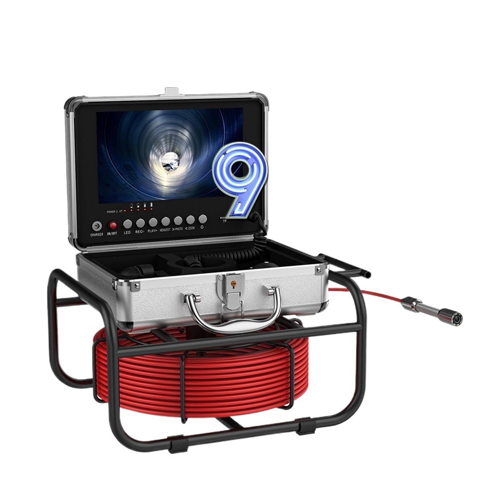 YNIYUJKL Drain Inspection Camera Dvr Recording Pipe Inspection Camera 9" Monitor Ip68 17Mm Drain Sewer Pipeline Industrial Endoscope,One Color-20m