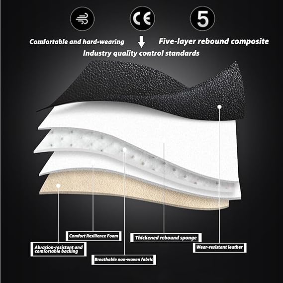 5 Seat Covers for Cadillac ATS 2013-2019 Leather Waterproof Breathable Car Seat Covers, Interior Accessories Seat Cover Cushion Airbag Compatible (Beige, Luxury)