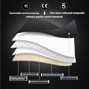 5 Seat Covers for Cadillac ATS 2013-2019 Leather Waterproof Breathable Car Seat Covers, Interior Accessories Seat Cover Cushion Airbag Compatible (Beige, Luxury)
