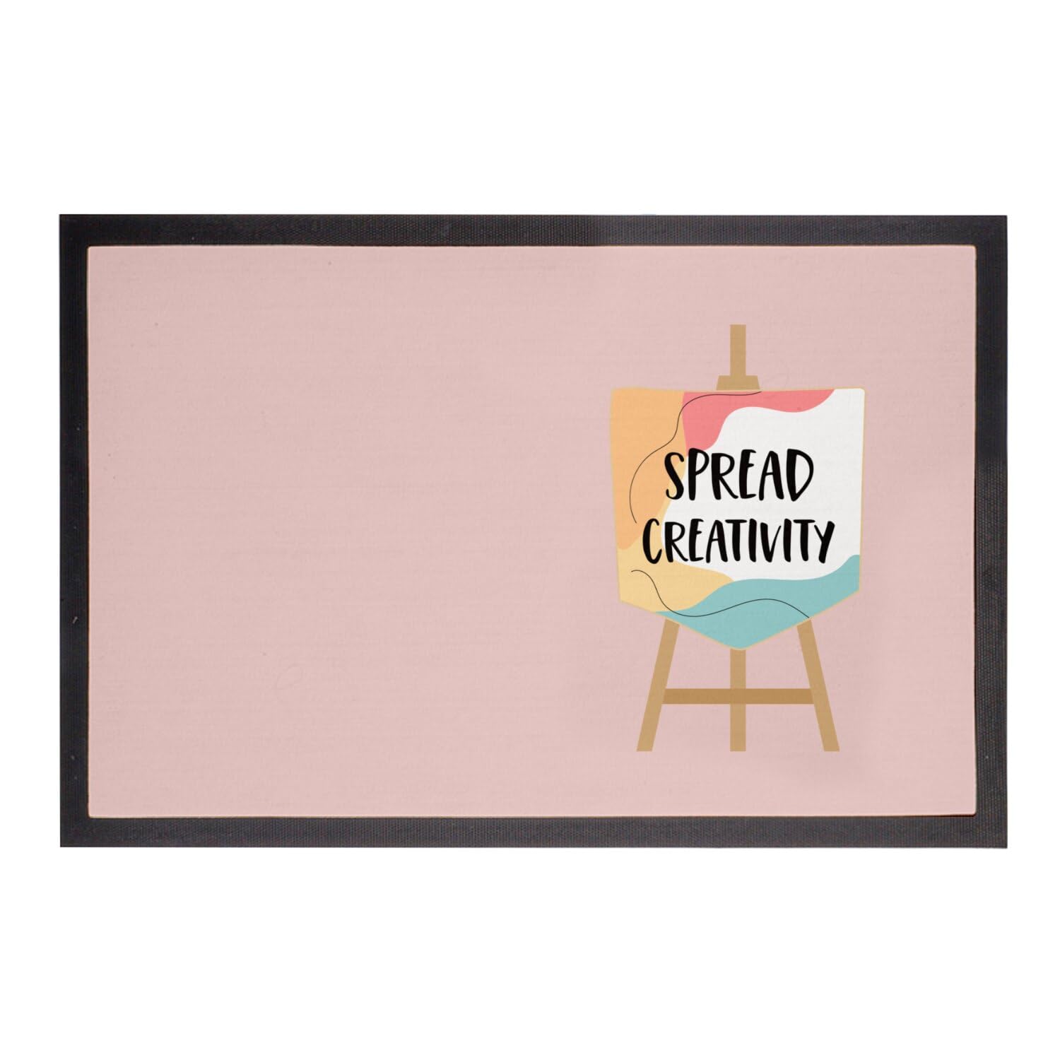Paillasson Rose Fabulous tapis entrée rectangulaire motif dessin 60x40