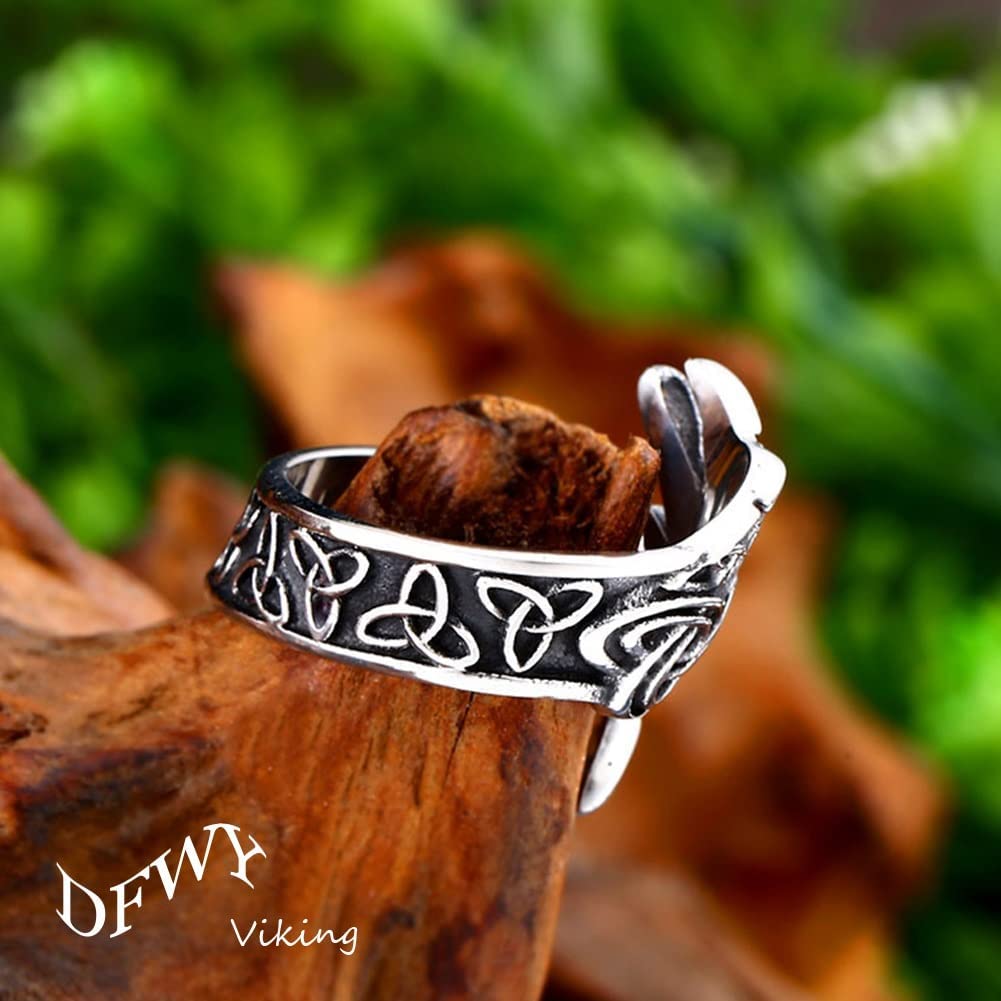 Anello Uomo Acciaio Inox Norvegese Nordico Vichingo Orso Zampa - Foto 5