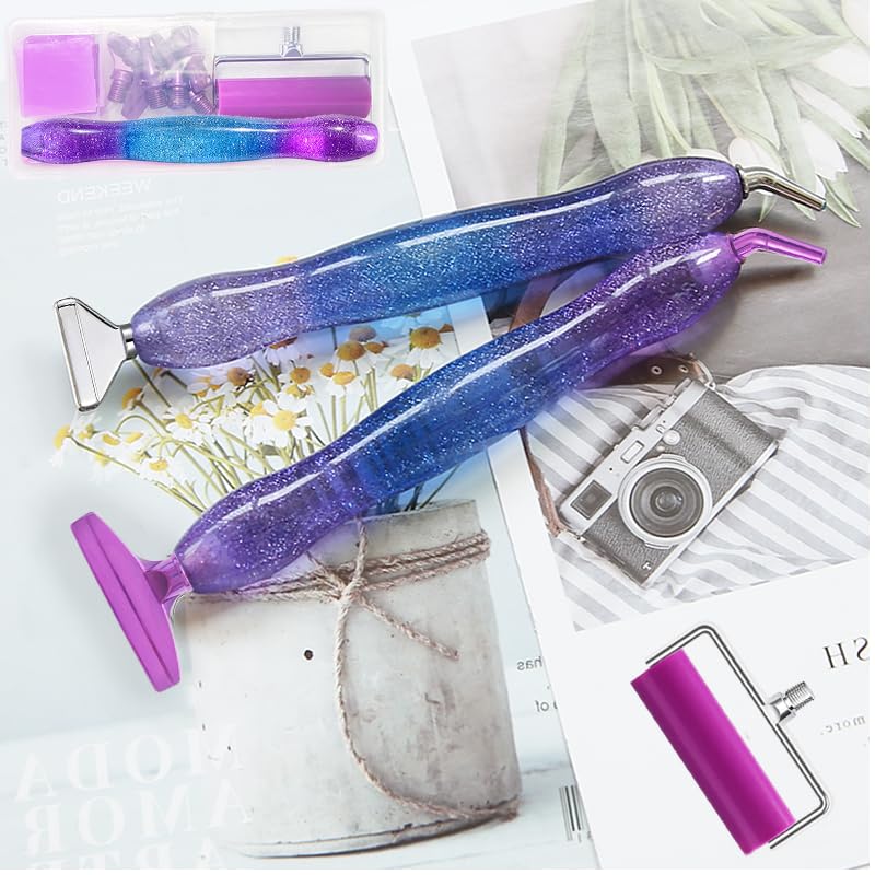 Image of Diamond Art Pens Tools Diamond Painting Accessories Kits with Screw Metal Tip Roller Diamond Painting Pen Bead Dot Drill Pens for Diamond Art Craft Nail