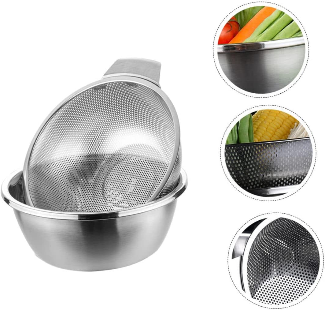 Garneck 1set Double Draining Basket for Kitchen Efficient Fruit and Vegetable Cleaning Design for Indoor and Outdoor Use