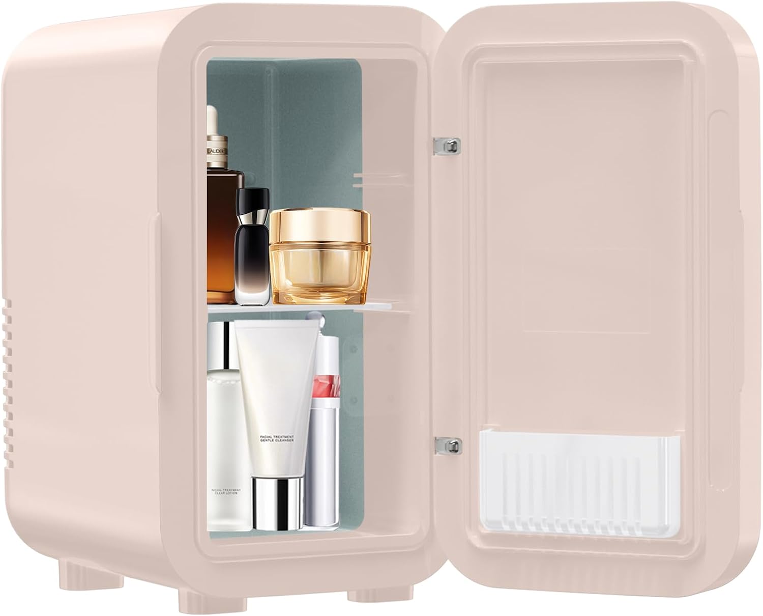 Enventor Mini Refrigerator, 6L/ 8 Can Compact Skincare Fridge AC+DC Power Cooler & Warmer Small Refrigerator for Bedroom, Skincare, Makeup, Cosmetics, Car, Office (Pink)