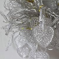 Vista 5 de Luces de cortina LED: luces de cortina en forma de corazón, luces de cascada, para telón de fondo, para dormitorio (luz roja)