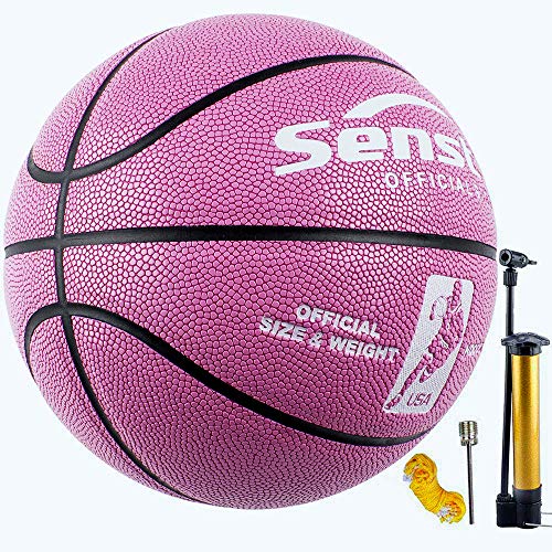 Senston Balon Baloncesto Niñas Fluorescente Balon de Baloncesto Pelota Baloncesto de Cuero Sintético de Tamaño 6