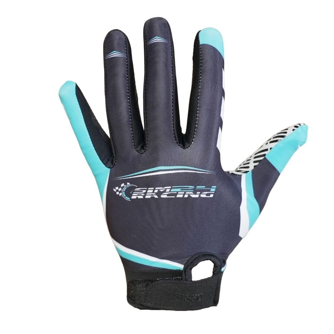 SimRacing Gants Simulateur de Conduite, Sim Racing Gloves, Gants Touch Screen pour Volant Gaming, Gants Sim Racing Excellente Grip, Légers et respirants pour Sim Racers, avec inserts en silicone