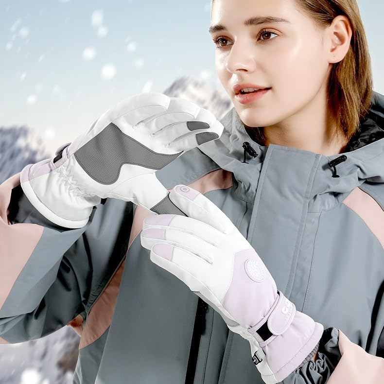 Winter Ski Gloves Women Men Youth Waterproof Anti Slip Touch Screen Hands Warm Thermal Snow Gloves for Skiing Snowboarding Running Cold Weather Work