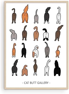 Colorful Cat Canvas Wall Art Funny Cat Painting Colorful Animal Wall Art Cat Watercolor Print Funny Animal Wall Art Cat Bathroom Pictures for Wall Abstract Cat Poster Minimalist Animal Art 16x24in No Frame