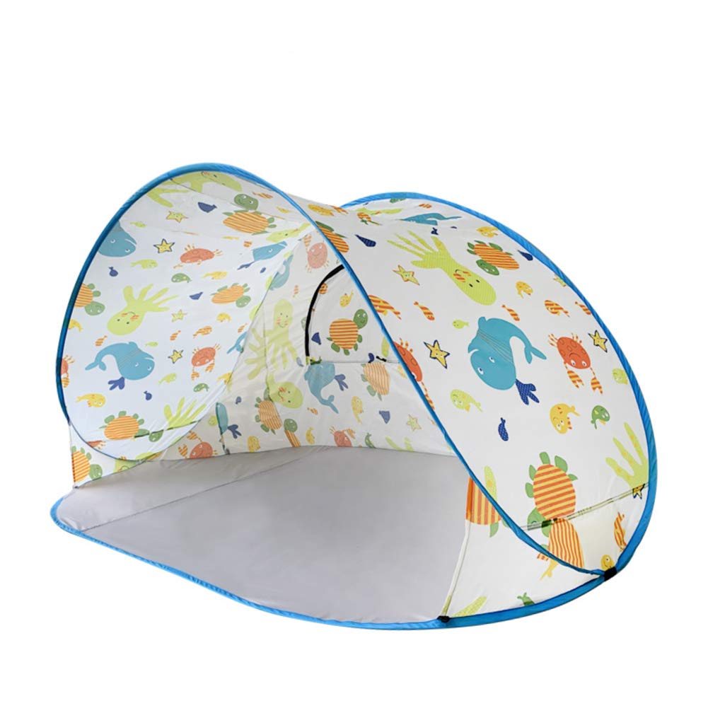 Pop Up Tente De Plage Abri Solaire,Anti UV Automatique Ombre De Plage avec Plancher étendu,Portable Lumière Abri De Plage 1-2 Personne