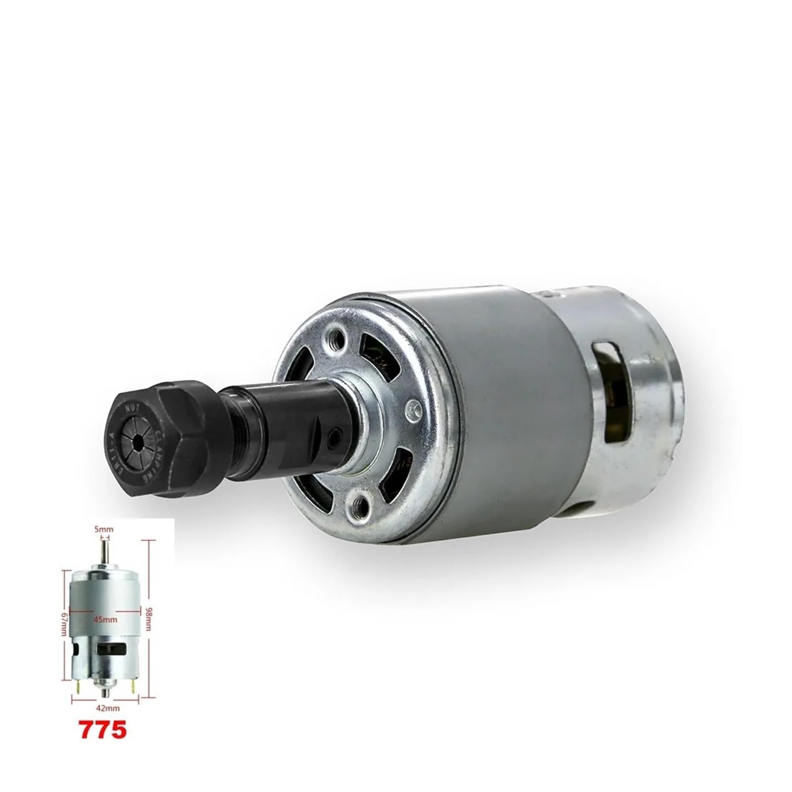 KACOME DC Spindle Motor -ER11 Extended Rod Ball Bearing for CNC 1610 (Pro) / 3018 (Pro) 20000rpm 12-24V 775