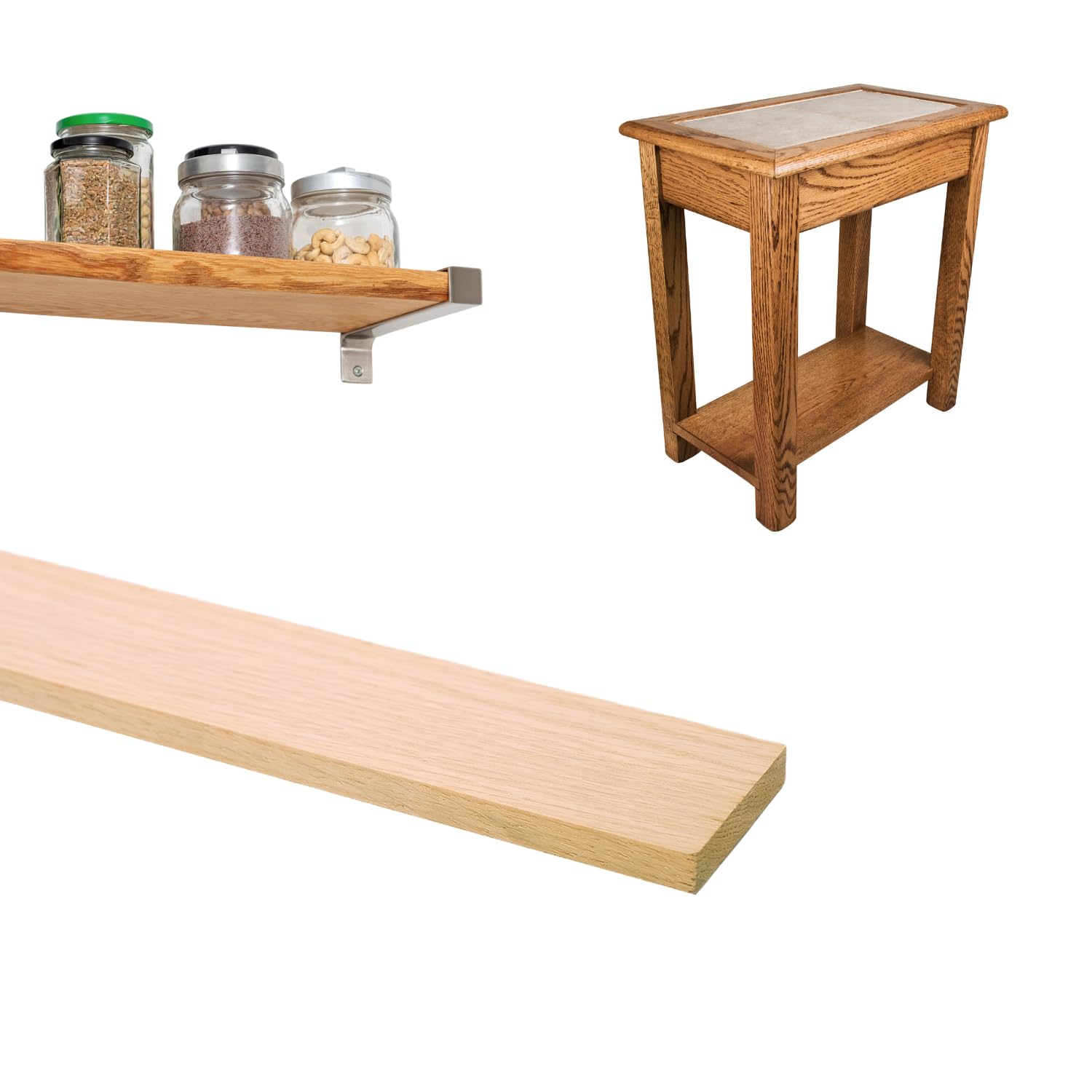 Poplar Project Board (1” x 2” x 36”, Pack of 1) | Unfinished S4S Lumber Hardwood Plank w/No Finger Joints | DIY Home Improvement Building Supplies | Sizes 2–3 ft Long, 2–12 in. Wide, ¼–1 in. Thick