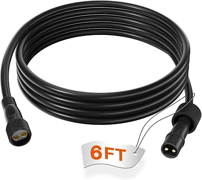 addlon String Light Extension Cord 6FT Waterproof Outdoor | Connects Solar Panel or Low Voltage String Lights, Eco-Friendly Durable Connectable for Garden Patio Yard
