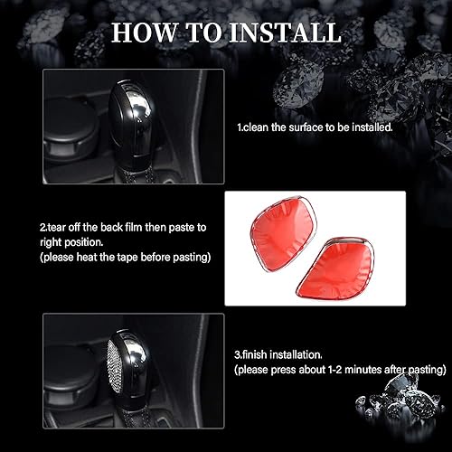 Miniatura 6 de LECART Accesorios brillantes para automóvil aptos para Volkswagen Beetle Atlas CC Golf Jetta Passat Touareg Cubierta de la perilla de la palanca de