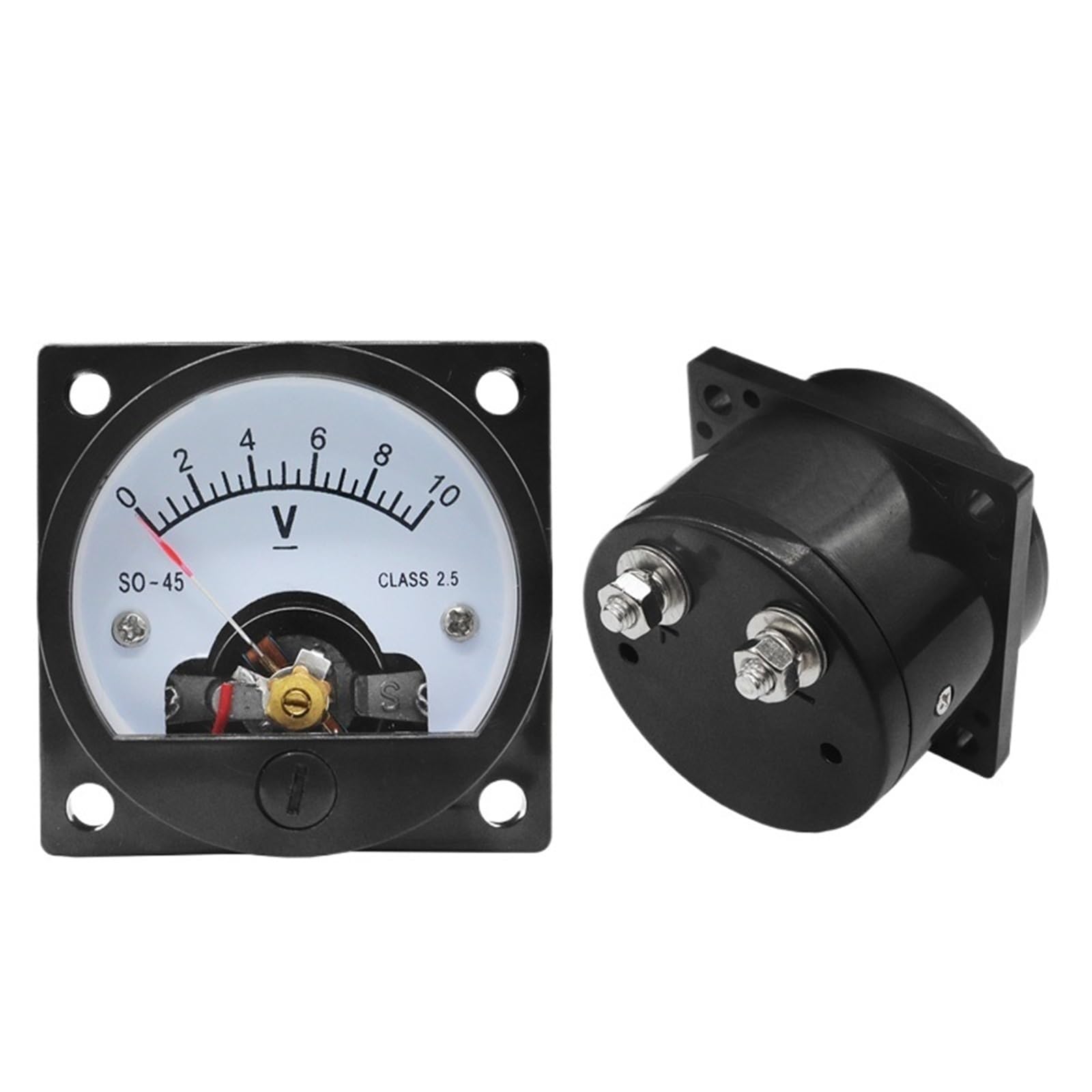Voltmètre analogique 50V CC SO45 cadran carré de 45 mm pour mesure de tension - 6