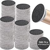 Gisafai 500 Pcs Sanding Replacement Pad Sandpaper Disk for Electric Foot File Callus Remover Tool Black Foot File Disc for Men Women Cracked Heels Dead Skin(80 Grit)